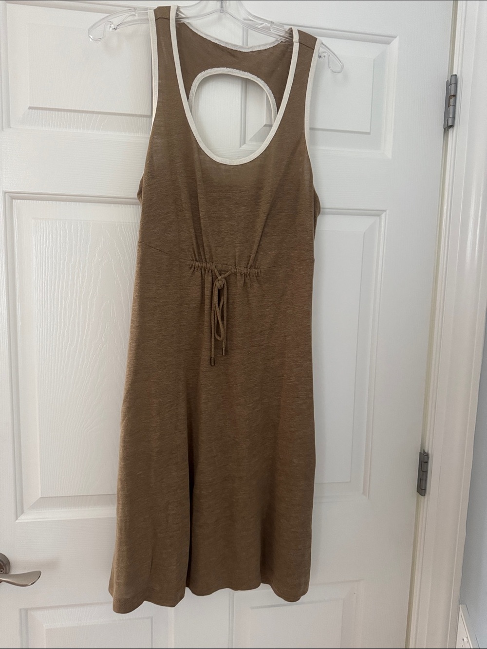 Tommy Bahama Sleeveless Brown Drawstring Midi Dress